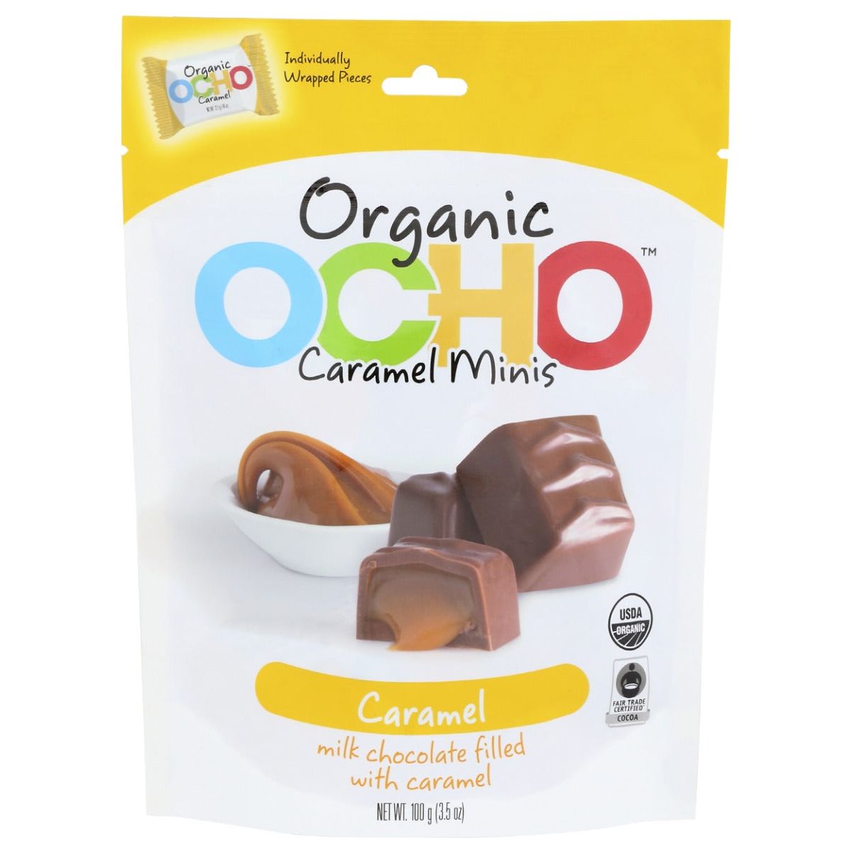 OCHO CANDY: Pouch Caramel Minis, 3.5 OZ
