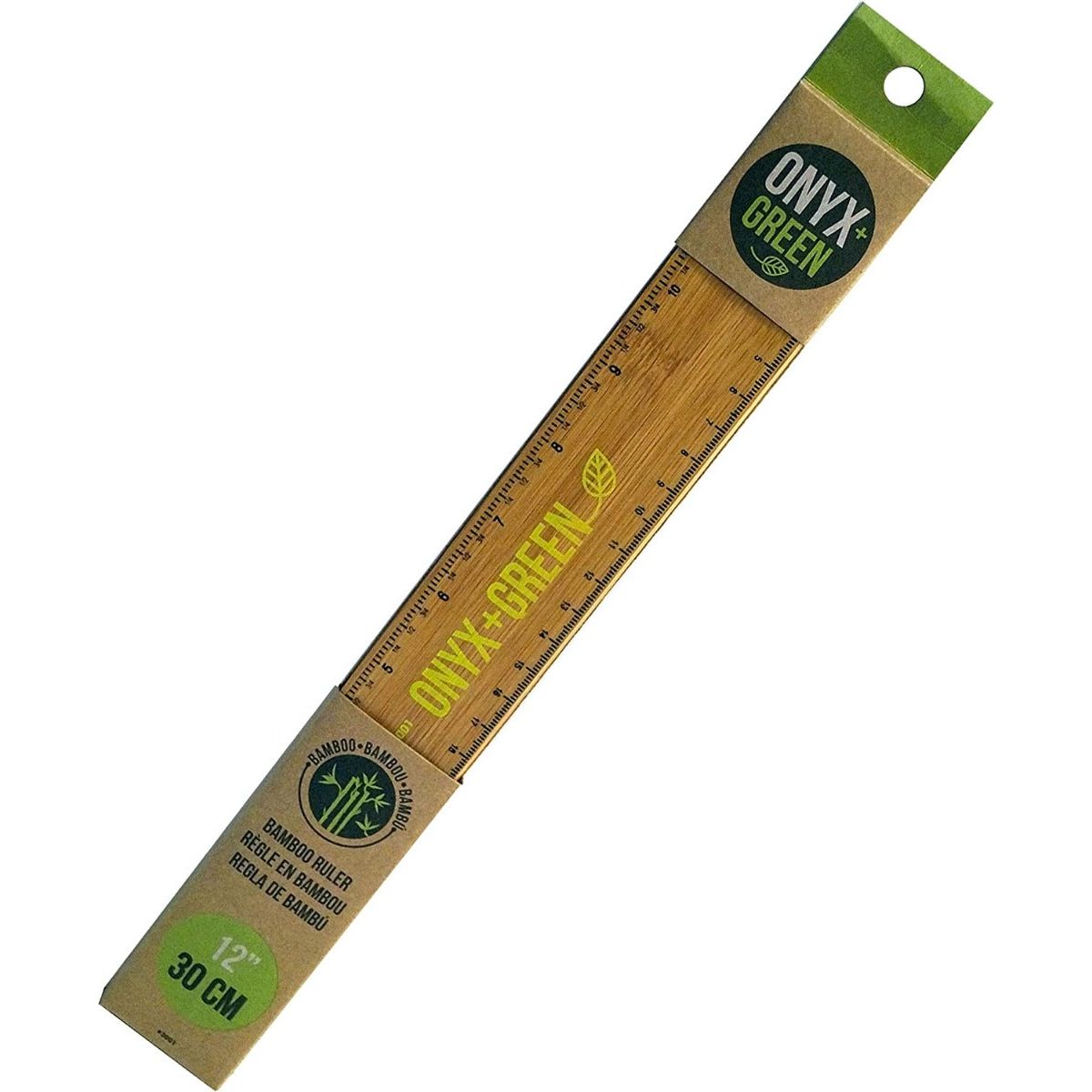 ONYX & GREEN: Ruler 12In Bamboo, 1 pc