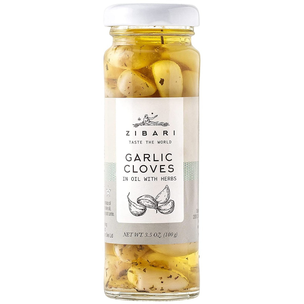 ZIBARI FOODS: Garlic Cloves Olive Oil Herbs, 3.5 oz