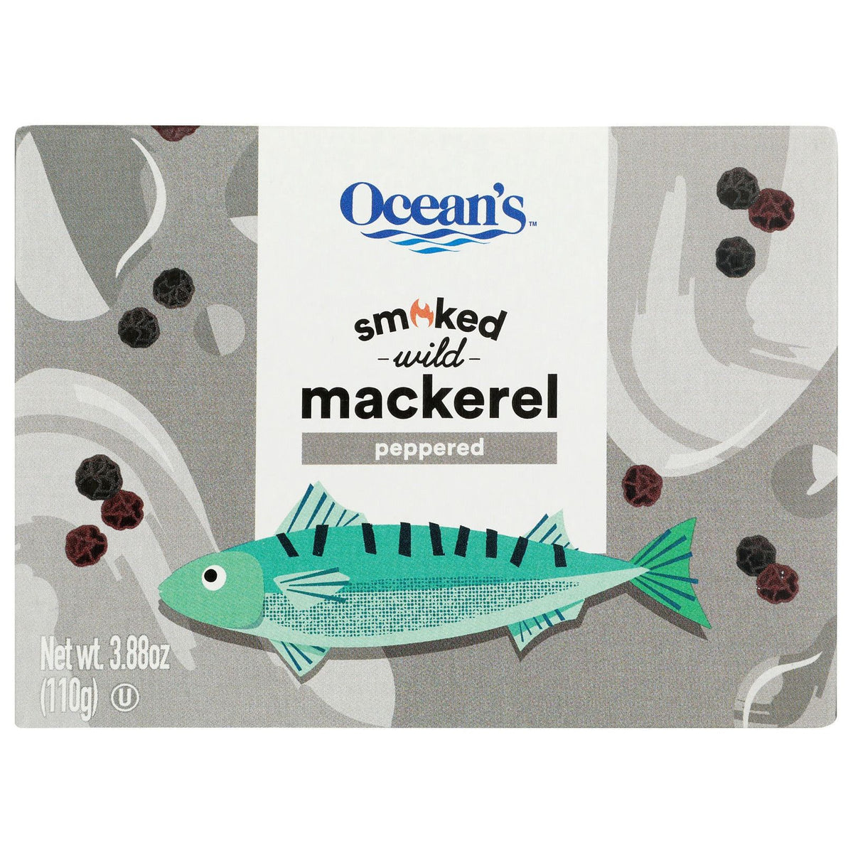 OCEAN'S: Mackerel Hot Smoked Peppered, 3.88 oz