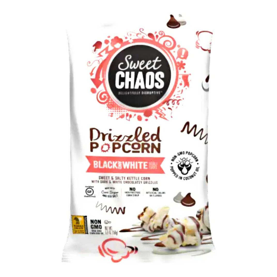 SWEET CHAOS: Popcorn Black N White Drizzle, 5.5 OZ
