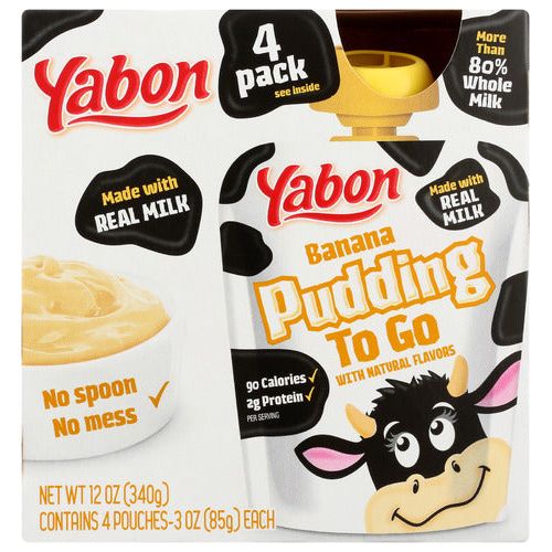 YABON: Pudding Banana To Go, 12 OZ