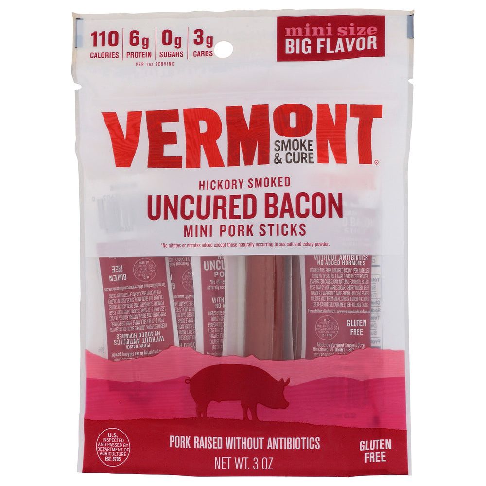 VERMONT SMOKE: Bacon Uncrd Go Pack, 3 oz