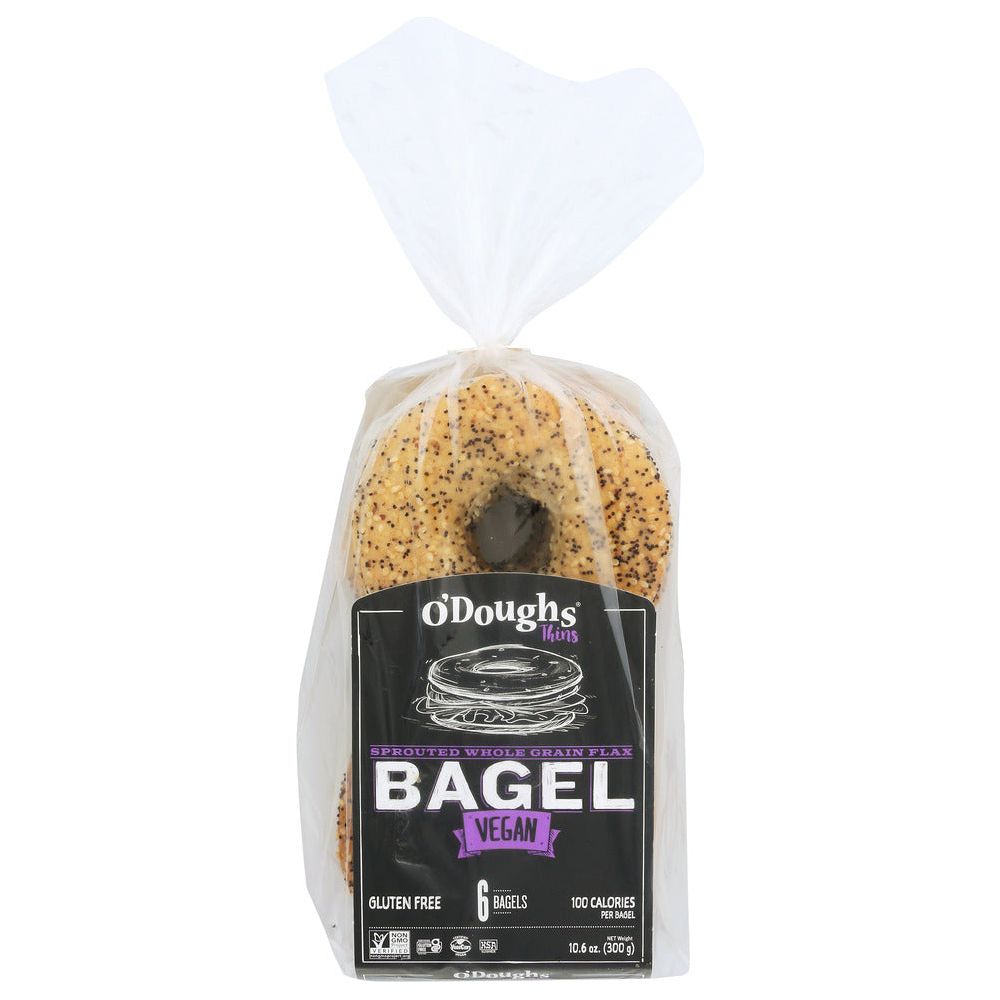 ODOUGH'S: Sprouted Whole Grain Flax Bagel Thins, 10.6 oz