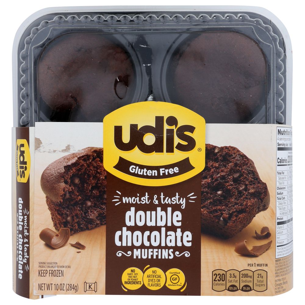 UDIS: Muffin Gluten Free Double Chocolate, 10 oz