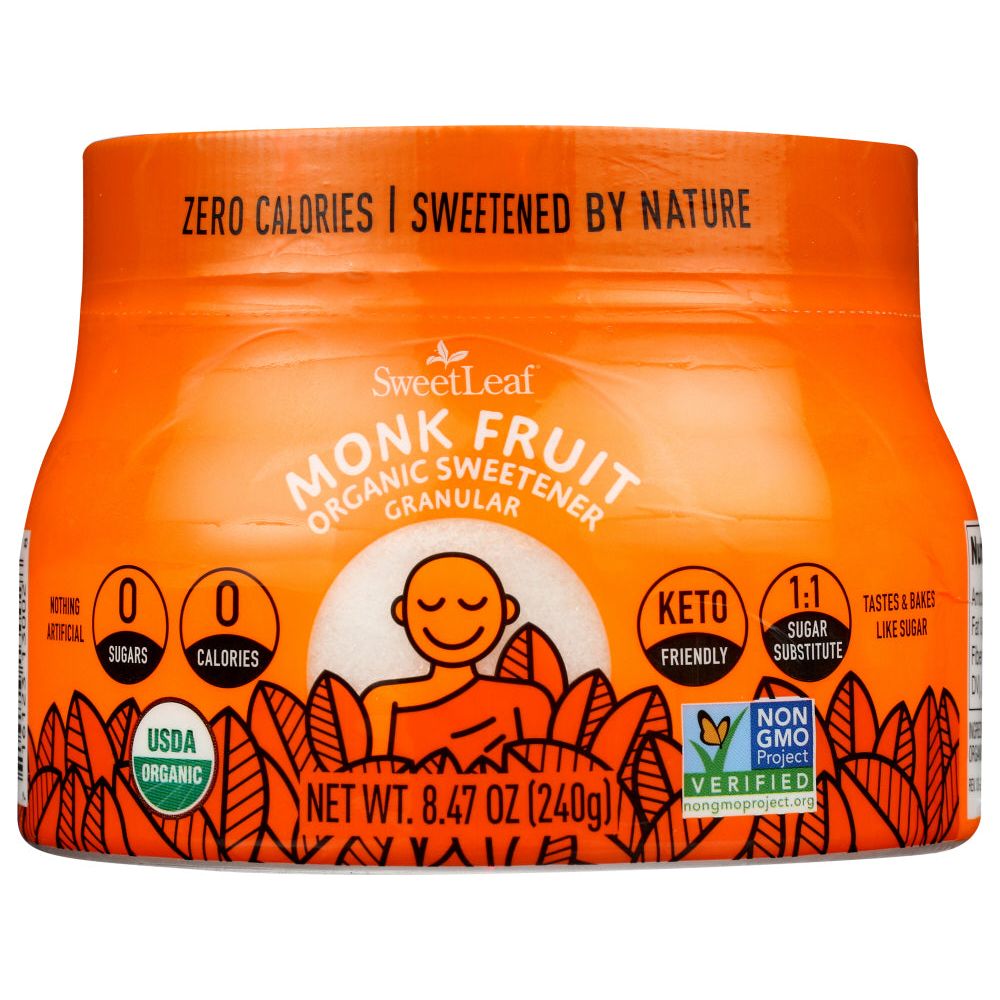 SWEETLEAF STEVIA: Granular Monk Fruit Sweetener, 8.47 oz
