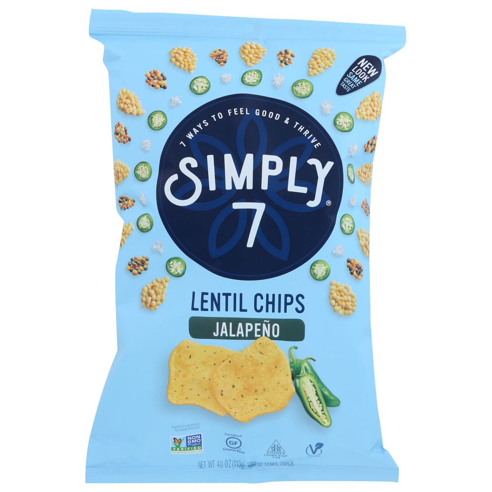 SIMPLY 7: Lentil Chips Jalapeño Naturally Spicy, 4 oz