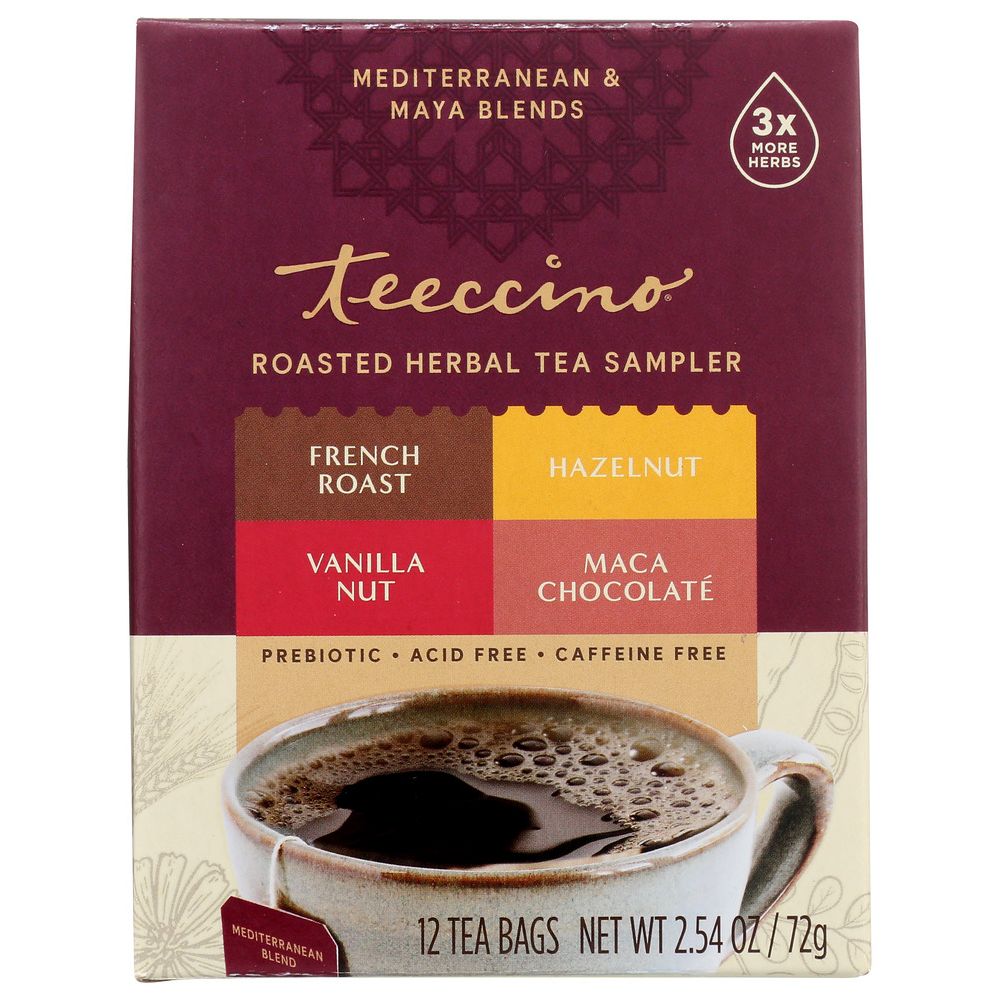 TEECCINO: Roasted Herbal Tea Sampler, 12 bg