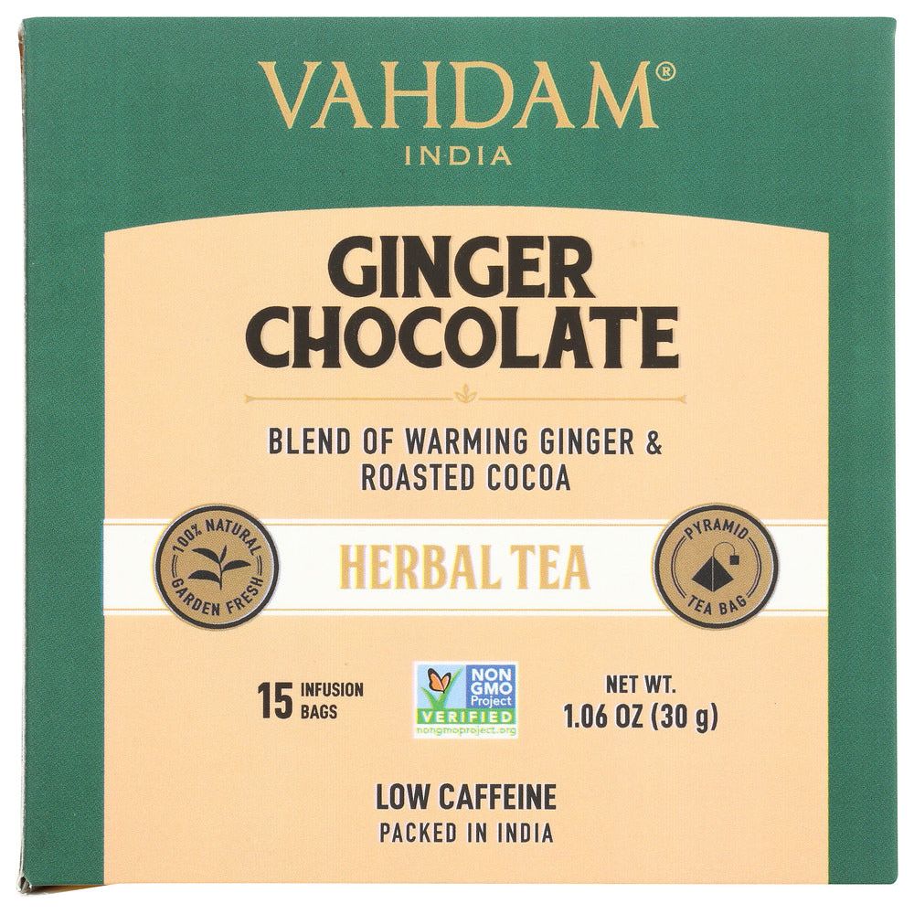 VAHDAM TEAS: Tea Herbl Gingr Choc 15Pc, 1.06 oz