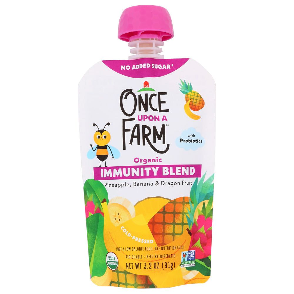 ONCE UPON A FARM: Immunity Blend Pineapple Banana & Dragon Fruit, 3.2 oz