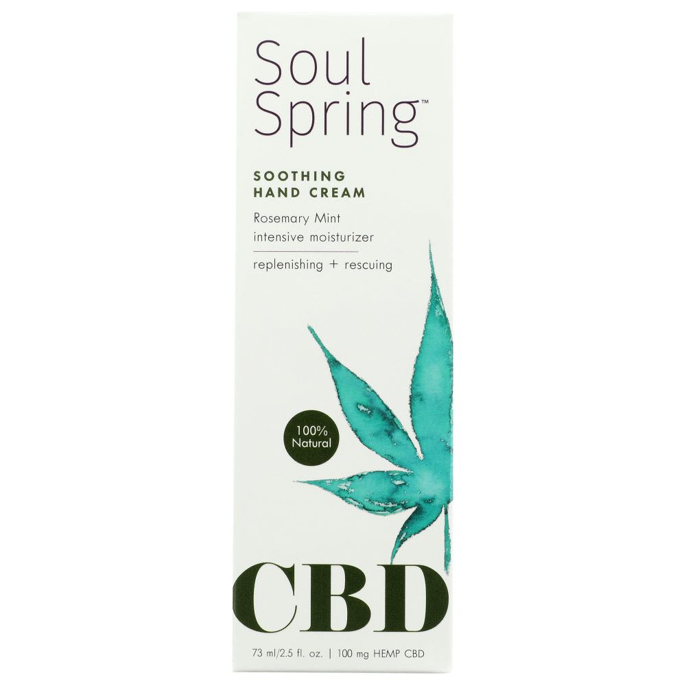 SOULSPRING: Hand Cream Cbd 100mg, 2.5 oz
