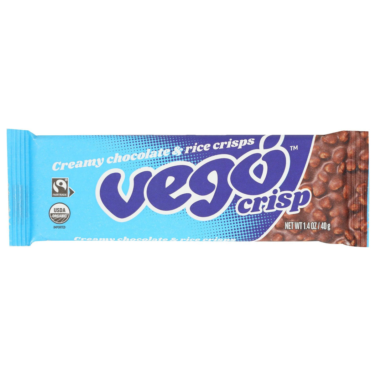 VEGO: Creamy chocolate And Rice Crisps, 1.4 oz