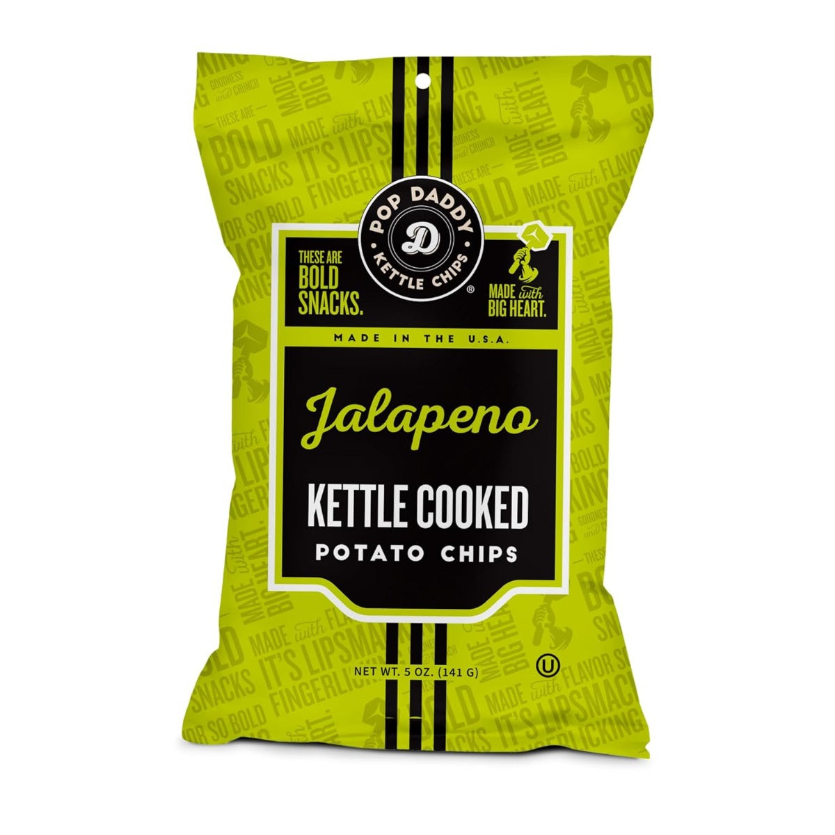 POP DADDY: Jalapeno Kettle Cooked Potato Chips, 5 oz