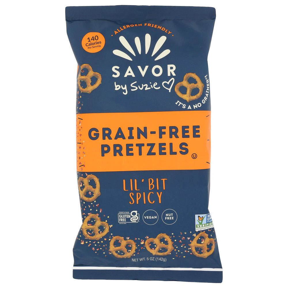 SAVOR BY SUZIE: Lil Bit Spicy Grain Free Pretzel, 5 oz