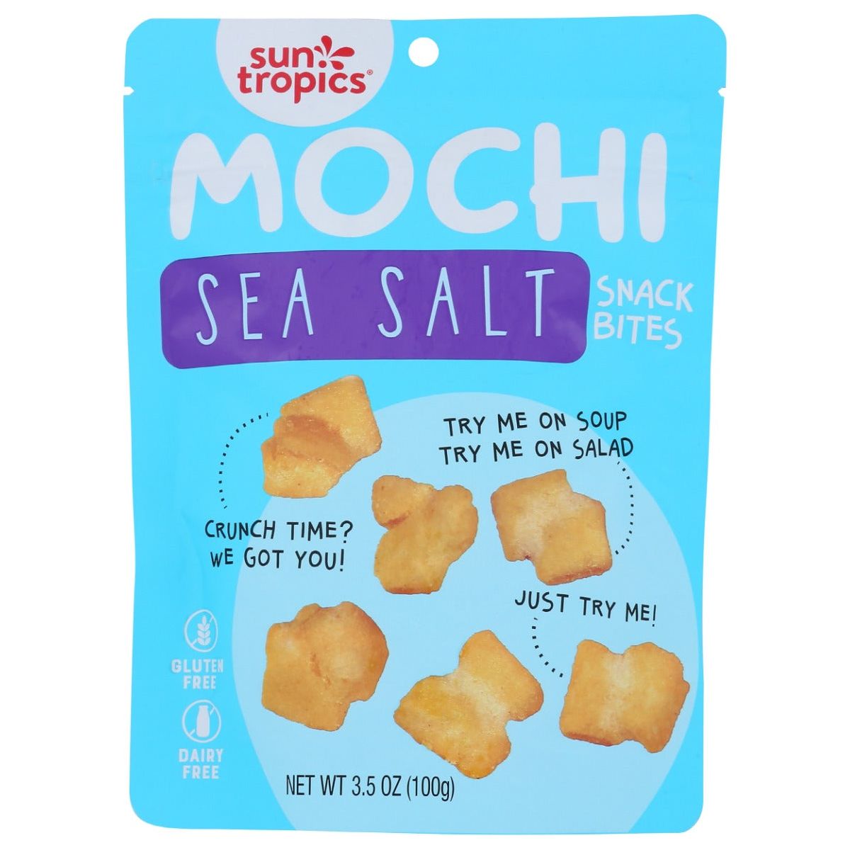 SUN TROPICS: Sea Salt Mochi Snack Bites, 3.5 oz