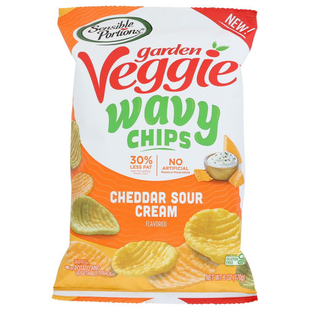 SENSIBLE PORTIONS: Chips Chddr Sour Crm Wavy, 6 OZ