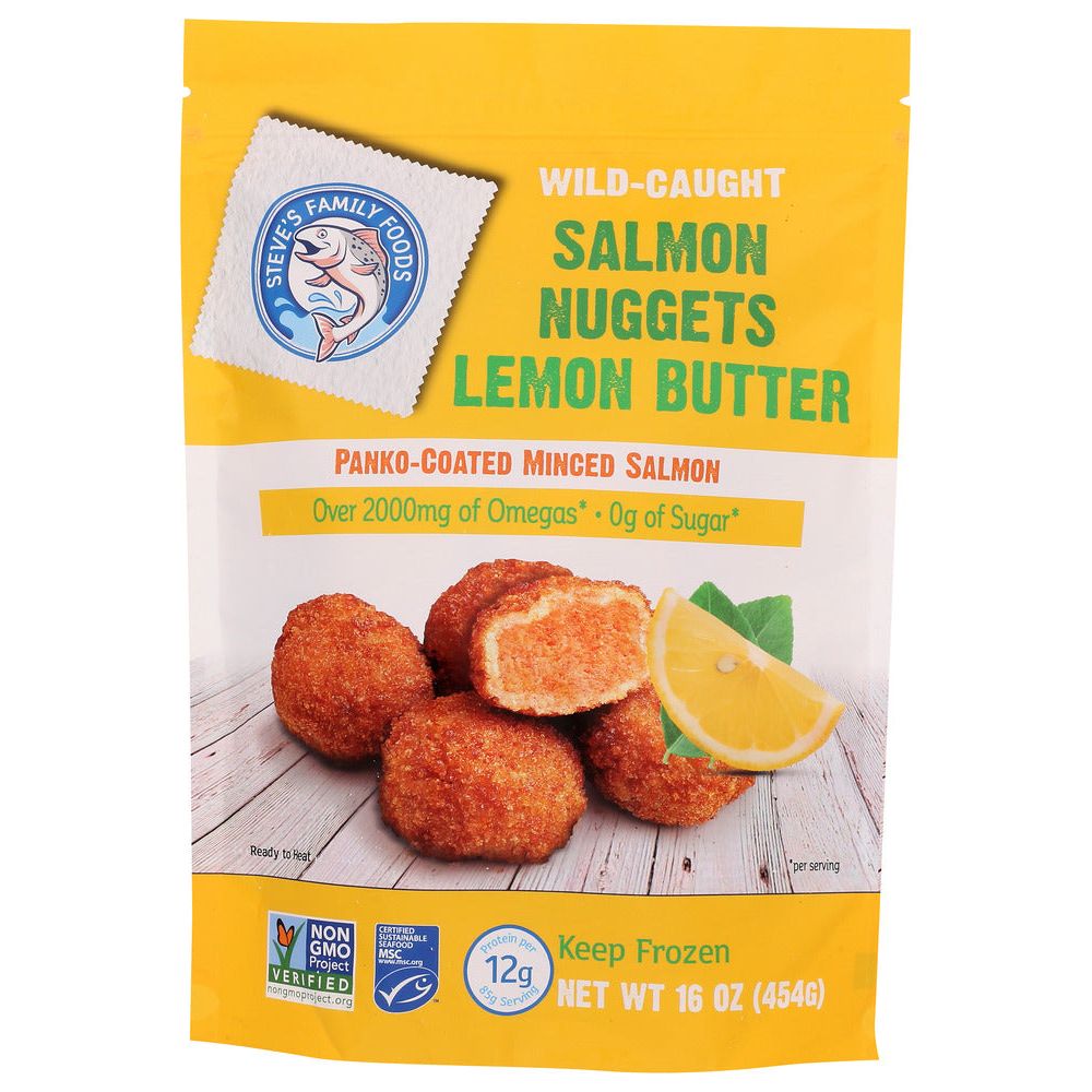 STEVES FAMILY FOODS: Lemon Butter Salmon Nuggets, 16 oz