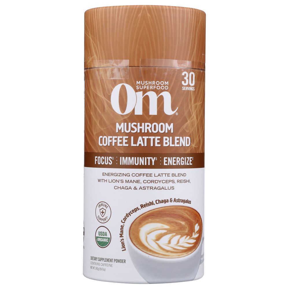 OM MUSHROOMS: Mushroom Coffee Latte Blend, 240 gm