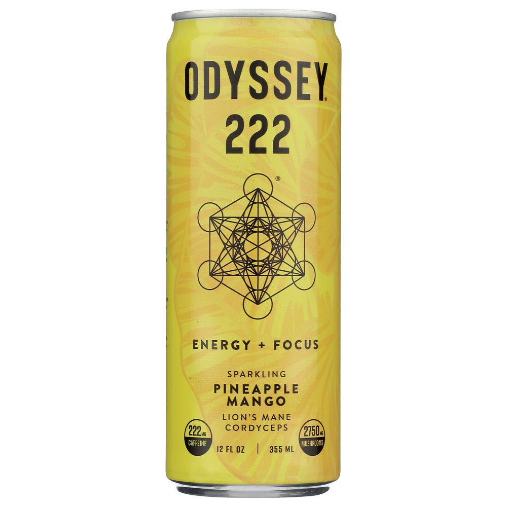 ODYSSEY ELIXIR: Sparkling Pineapple Mango Energy Drink, 12 fo