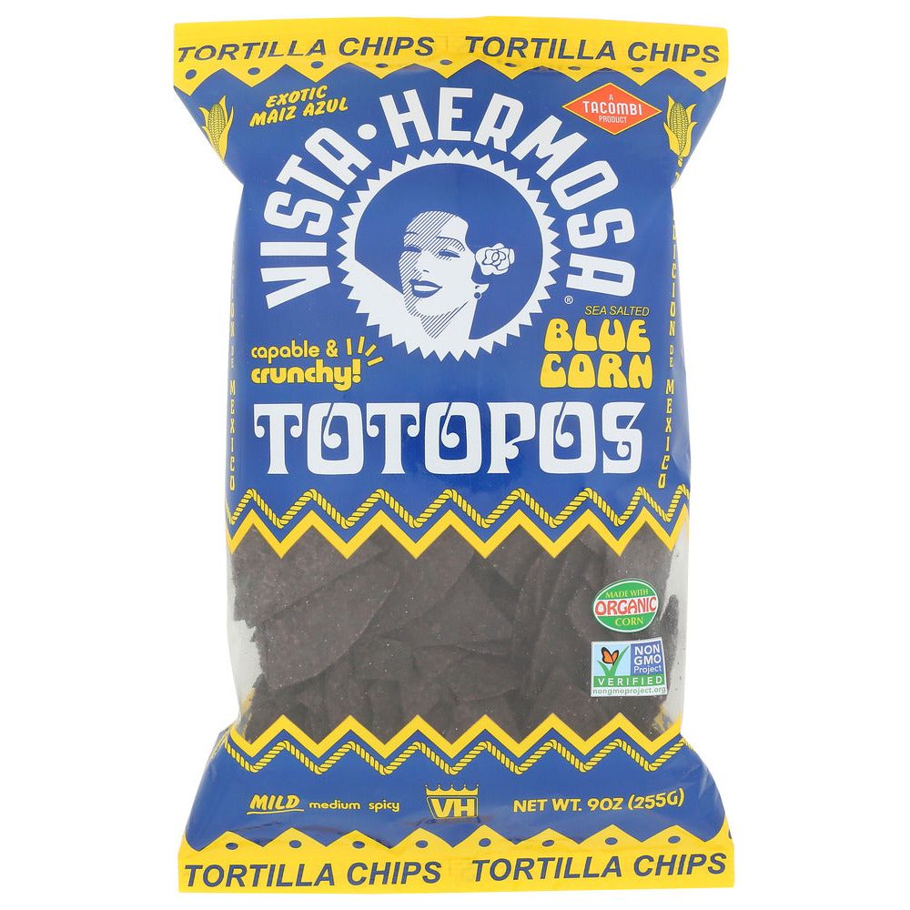 VISTA HERMOSA: Totopos Blue Corn Tortilla Chips, 9 oz
