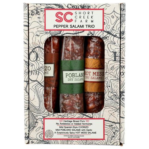 SHORT CREEK FARM: Salami Trio Pepper, 15 oz