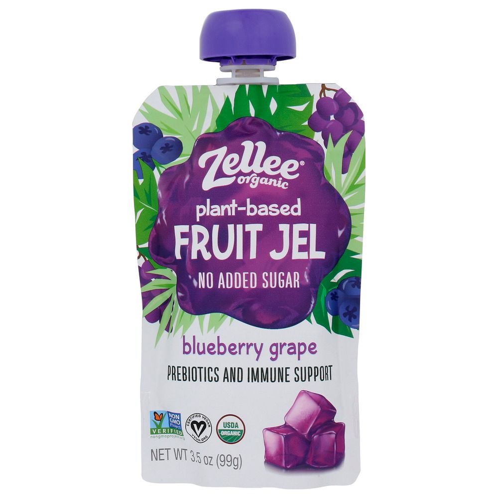 ZELLEE ORGANIC: Blueberry Grape Fruit Jelly, 3.5 oz