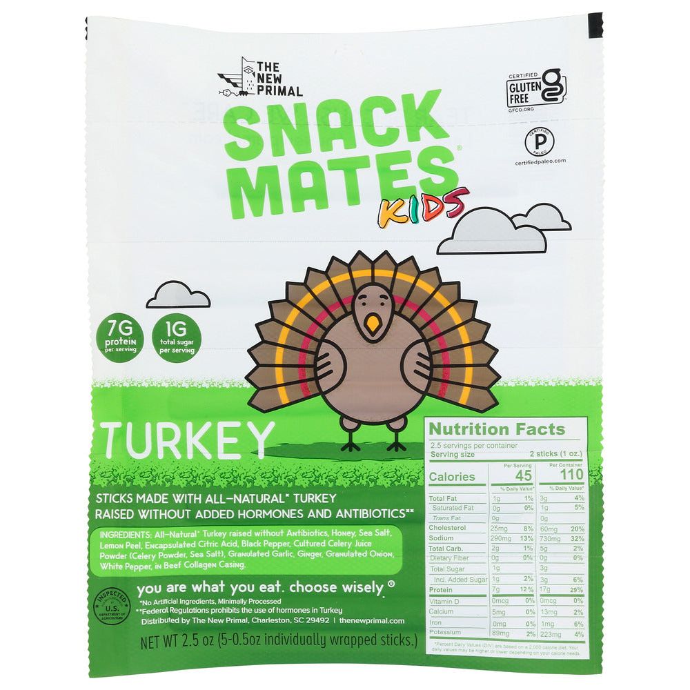 THE NEW PRIMAL: Turkey Snack Mates Stick, 2.5 oz