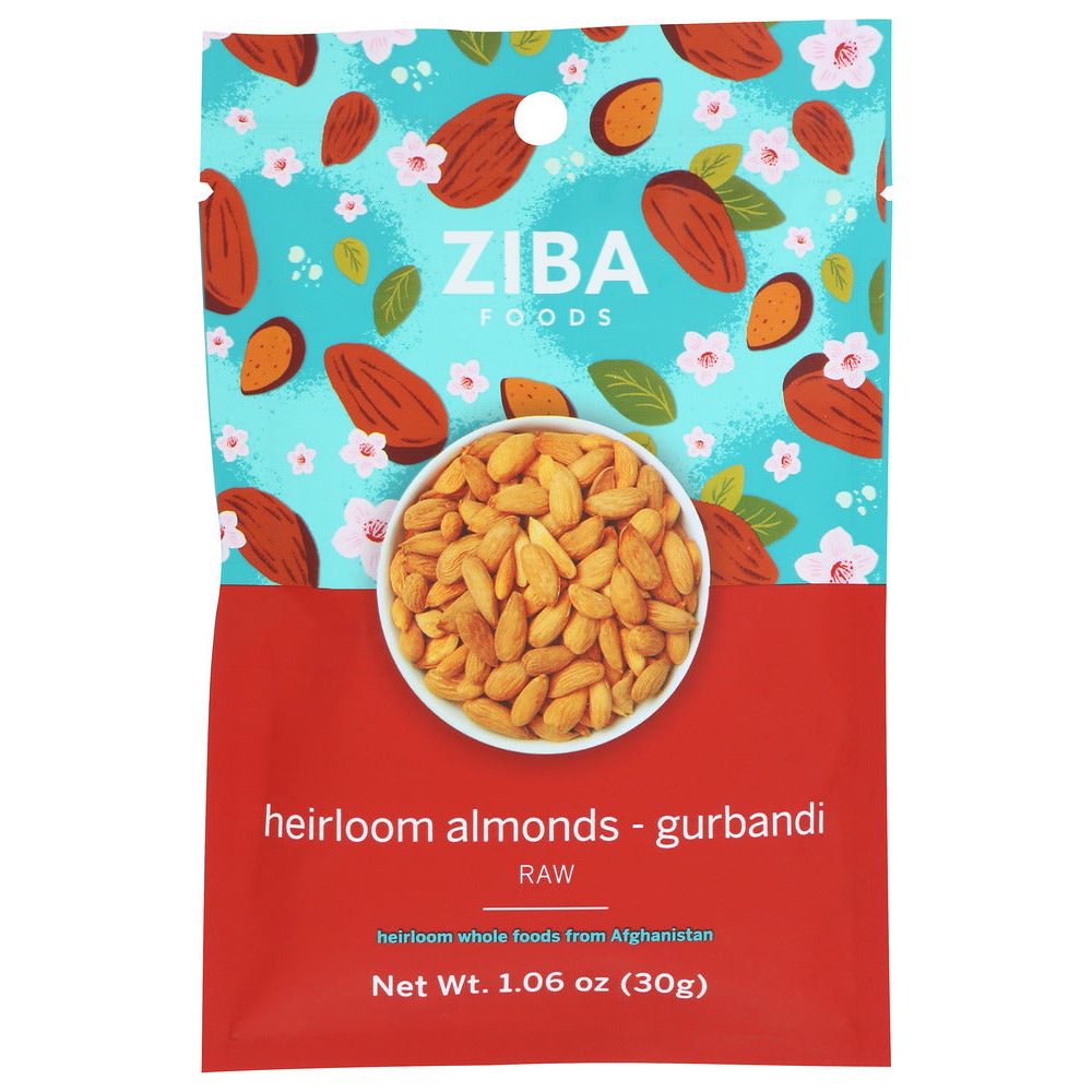 ZIBA FOODS: Heirloom Almonds Gurbandi, 1.06 oz
