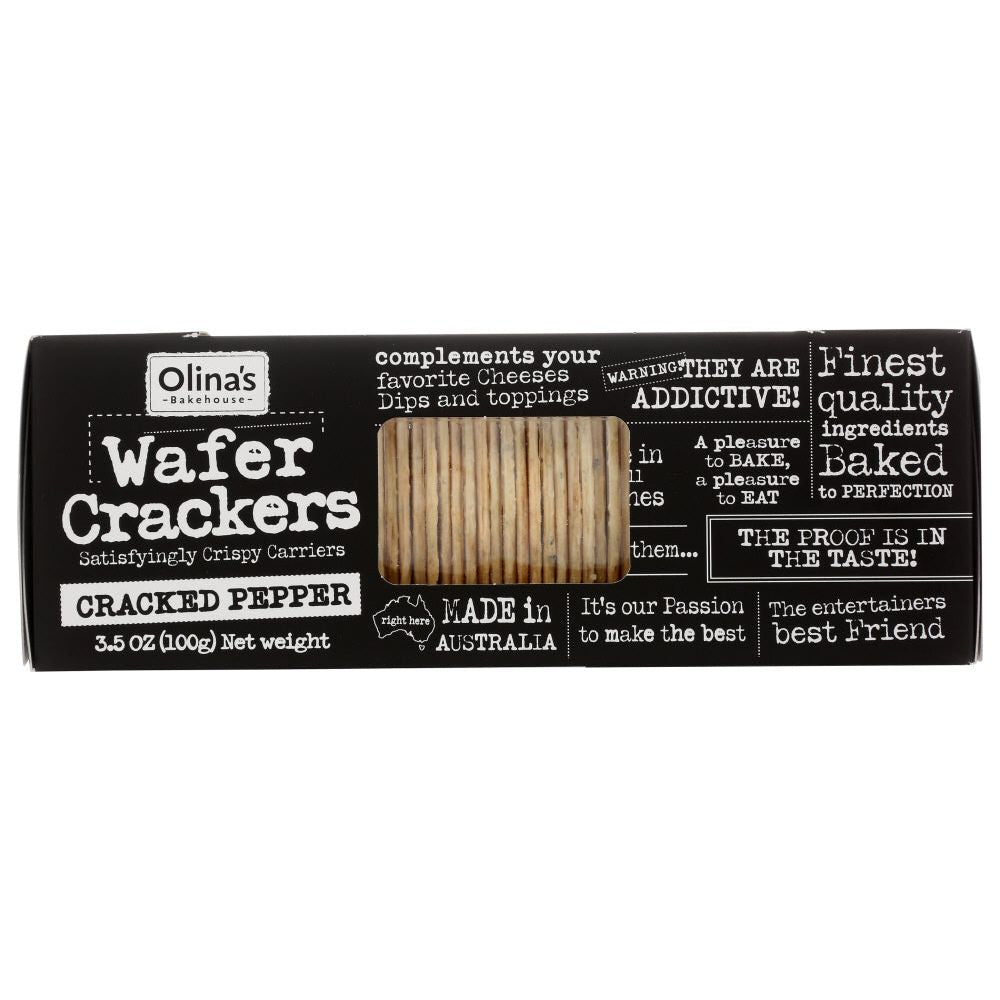 OLINAS BAKEHOUSE: Cracked Pepper Wafer Crackers, 3.5 oz