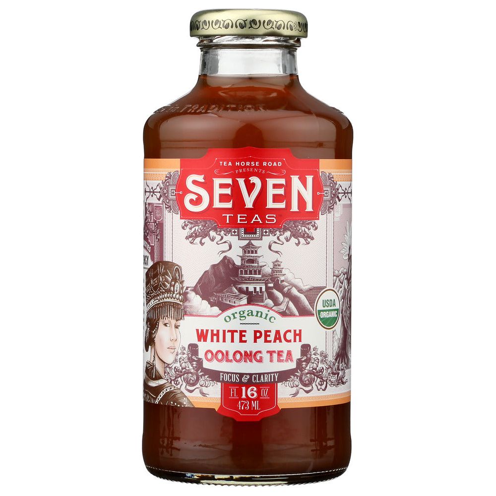 SEVEN TEAS: White Peach Oolong Organic Tea, 16 fo