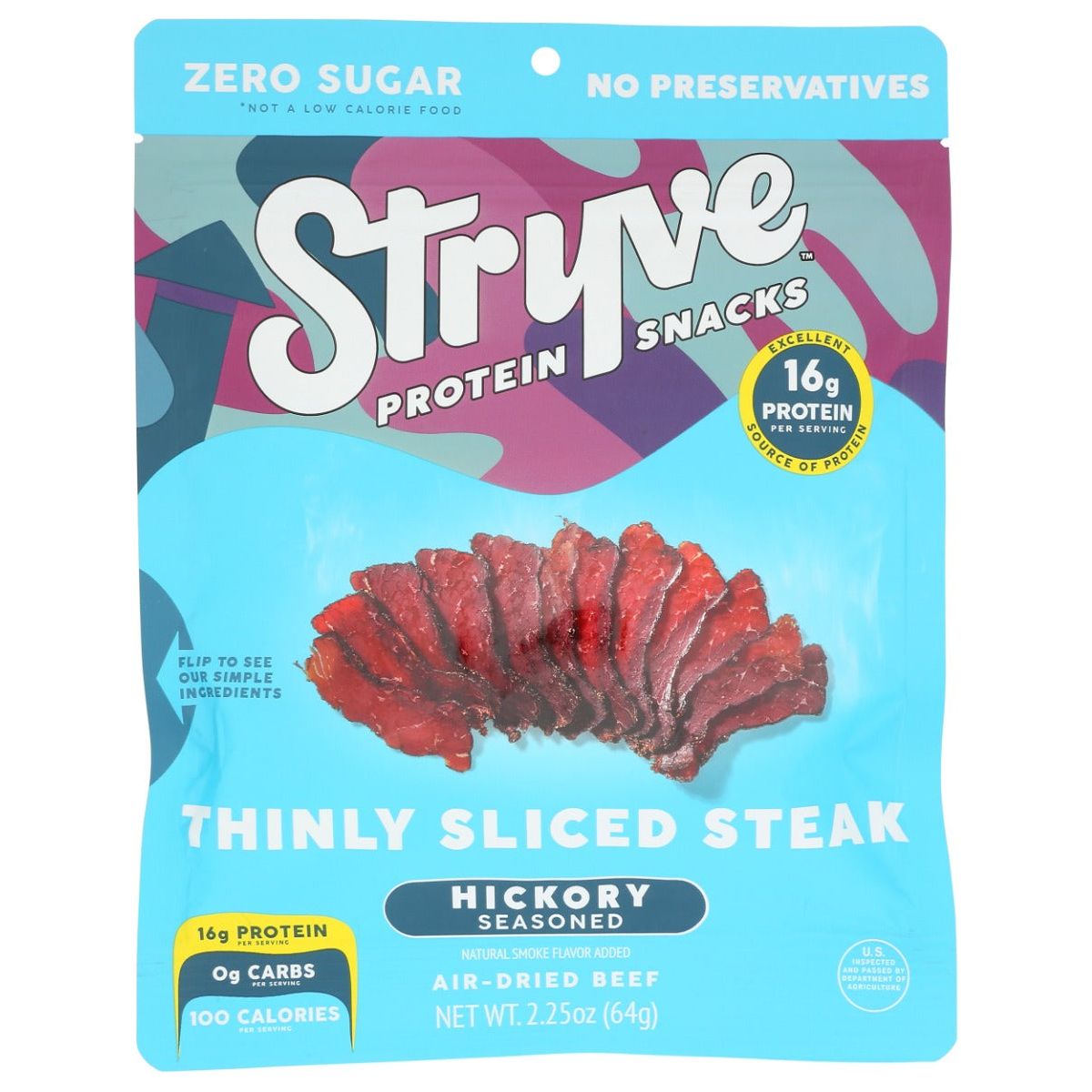 STRYVE PROTEIN SNACKS: Sliced Biltong Hickory, 2.25 oz