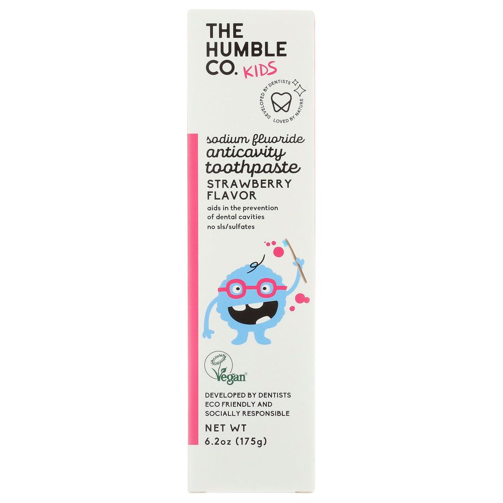 THE HUMBLE CO: Strawberry Sodium Fluoride Anticavity Toothpaste, 6.2 oz