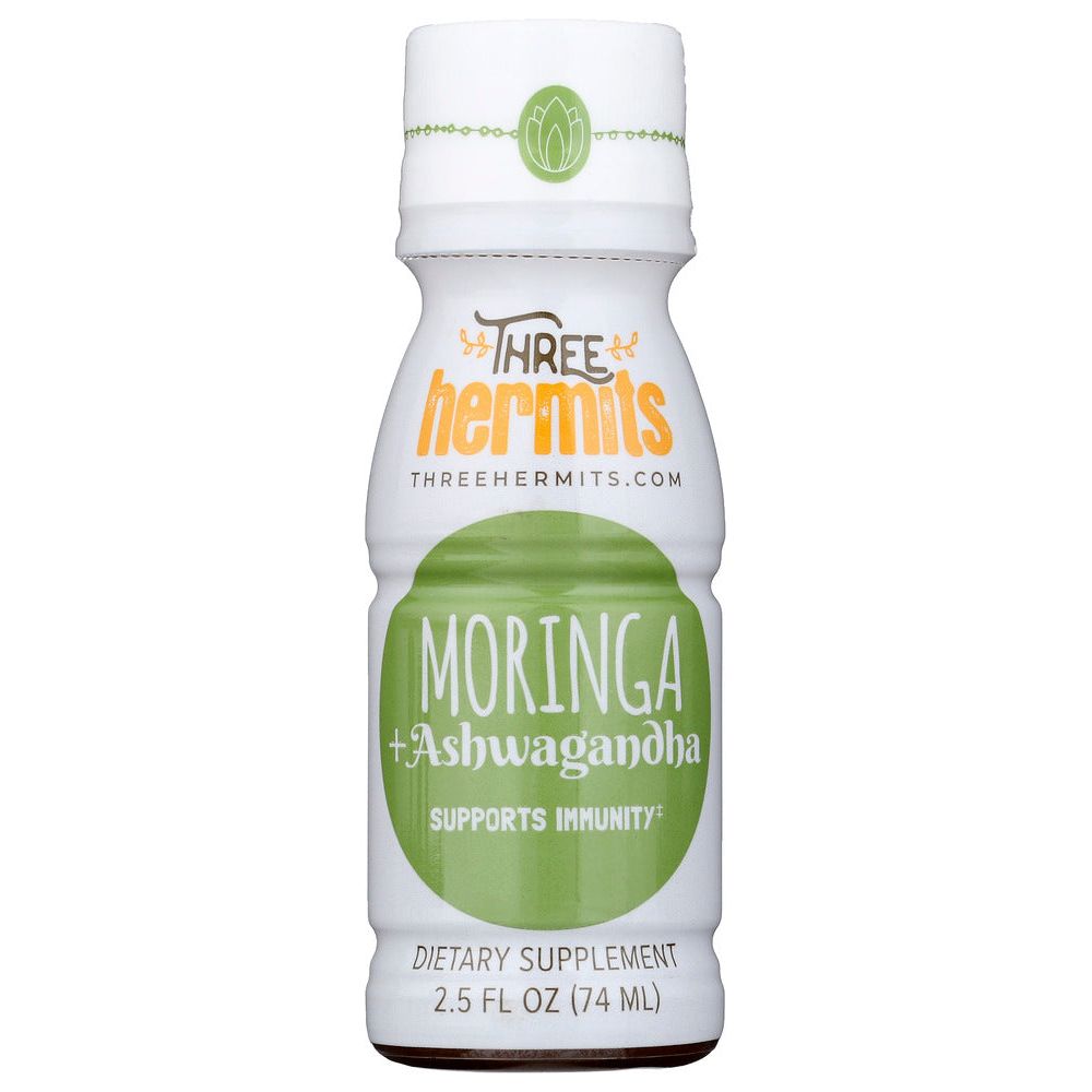 THREE HERMITS: Shot Moringa Ashwagandha, 2.5 fo