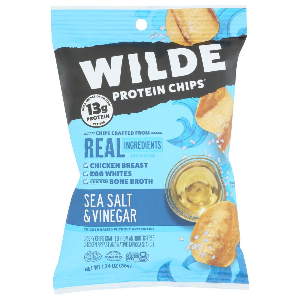 WILDE SNACKS: Chips Chicken Sea Salt Vinegar, 1.34 OZ