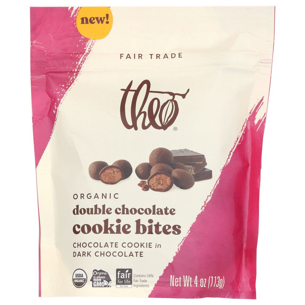 THEO CHOCOLATE: Double Chocolate Cookie Bites, 4 oz