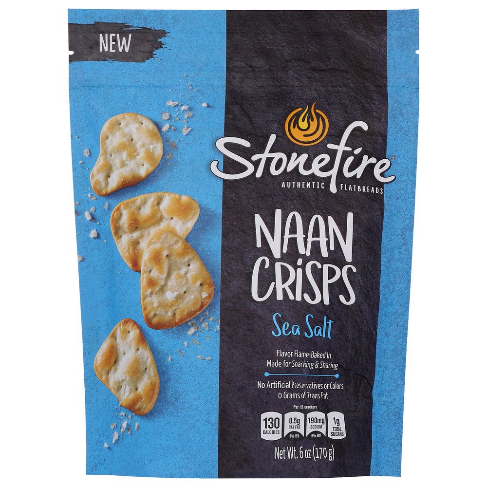 STONEFIRE: Sea Salt Naan Crisps, 6 oz