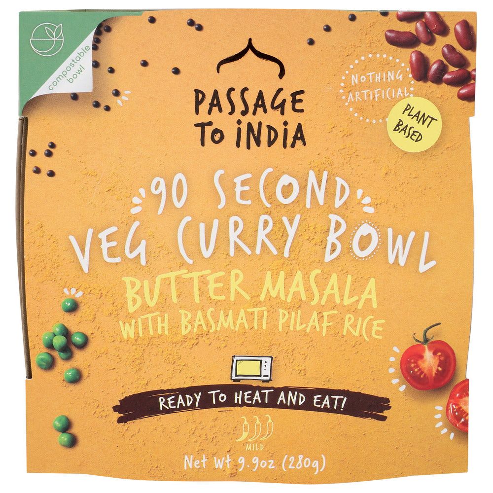 PASSAGE FOODS: Butter Masala Veg Curry Bowl, 9.87 oz