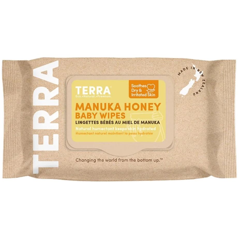 TERRA: Bamboo Baby Wipes Manuka Honey, 70 ea