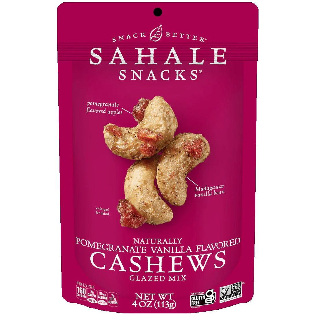SAHALE SNACKS: Cashews with Pomegranate and Vanilla, 4 Oz