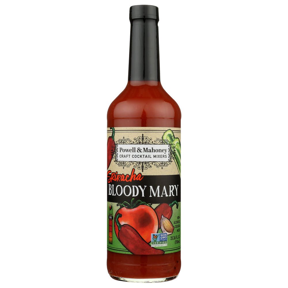 POWELL & MAHONEY: Sriracha Bloody Mary Super Spicy Cocktail Mixer Non-Alcoholic, 750 ml