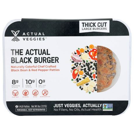 ACTUAL VEGGIES: Burger Black, 8 oz - #tag1# - #tag2#