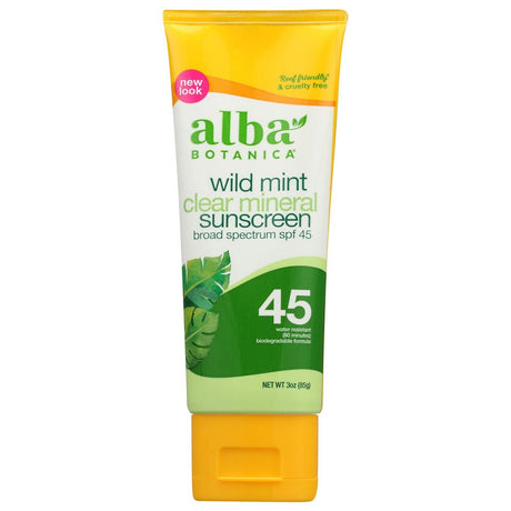 ALBA BOTANICA: Sunscreen Spf45 Mineral Wild Mint Lotion, 3 fo - #tag1# - #tag2#