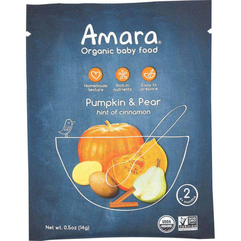 AMARA: Pumpkin And Pear Organic Baby Food, 1 ea - #tag1# - #tag2#
