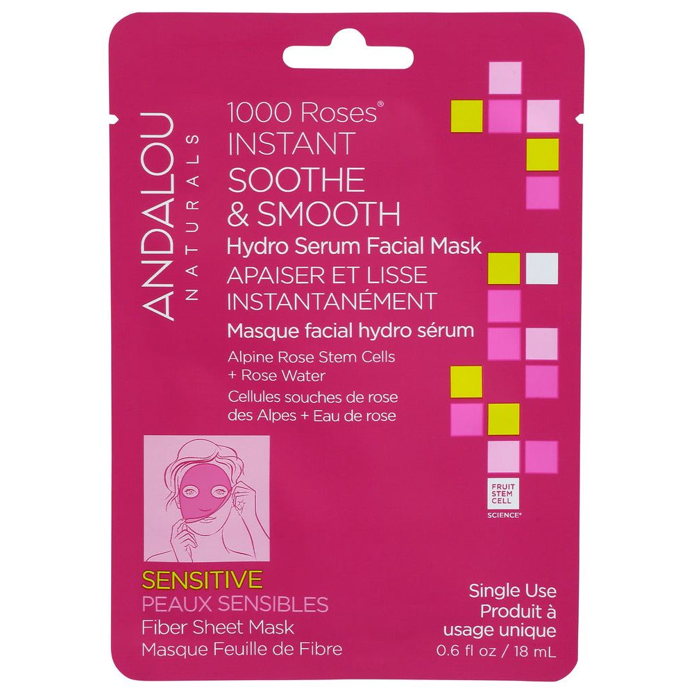 ANDALOU: 1000 Roses Instant Soothe & Smooth Sheet Mask, 0.6 fo - #tag1# - #tag2#