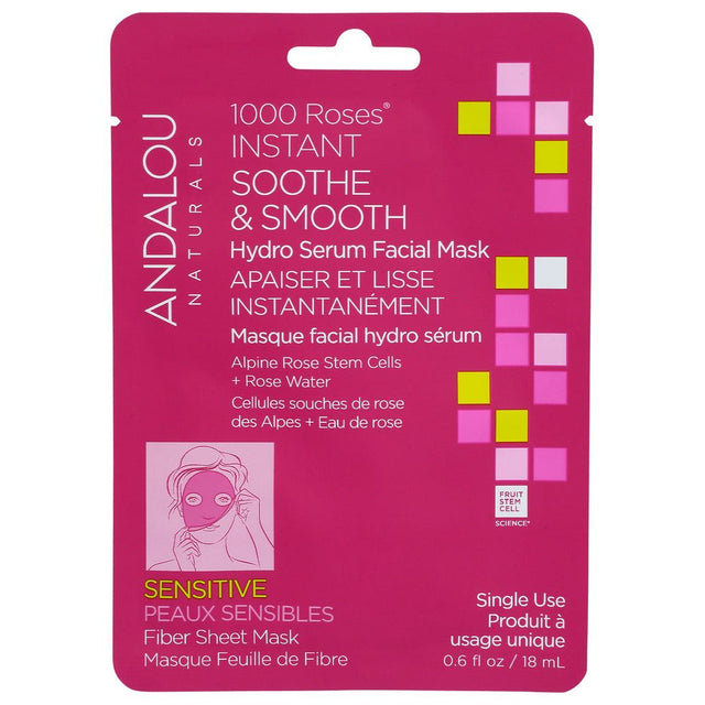 ANDALOU: 1000 Roses Instant Soothe & Smooth Sheet Mask, 0.6 fo - #tag1# - #tag2#