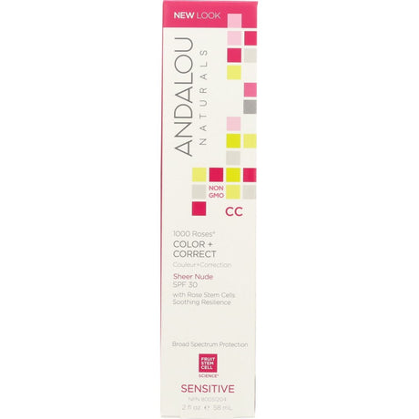 ANDALOU NATURALS: 1000 Roses CC Color + Correct Sensitive Sheer Nude, 2 oz - #tag1# - #tag2#