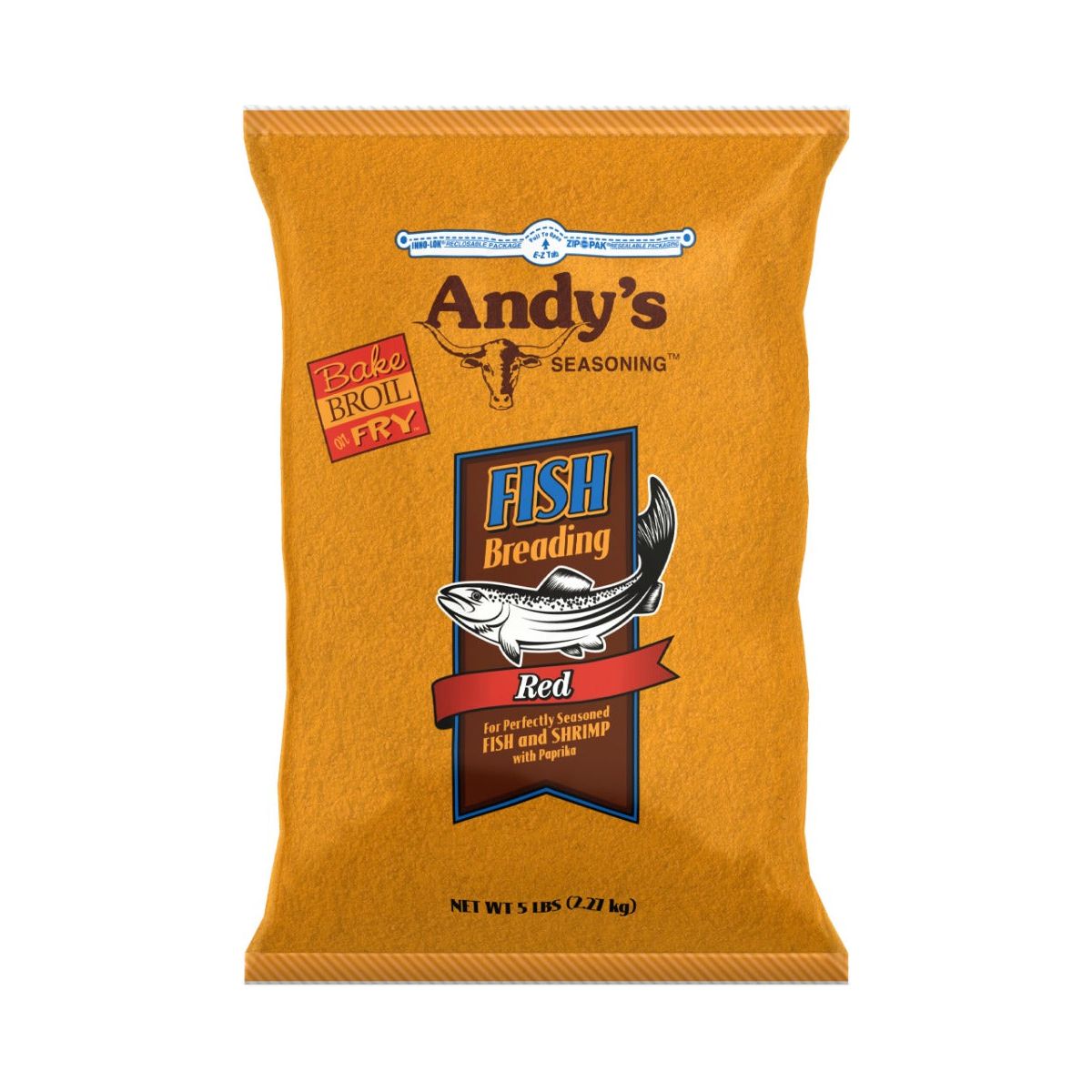 ANDYS SEASONING: Red Fish Breading, 5 lb - #tag1# - #tag2#