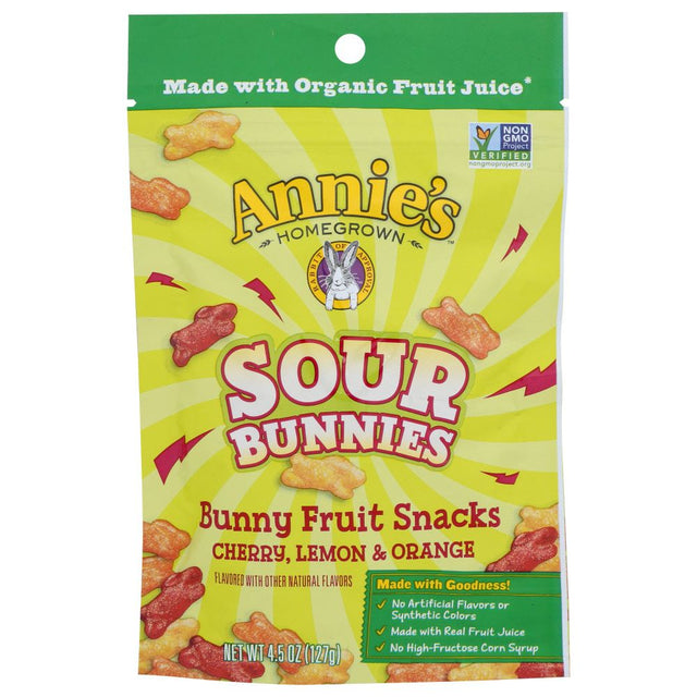 ANNIES HOMEGROWN: Fruit Snack Bunny Sour, 4.5 oz - #tag1# - #tag2#