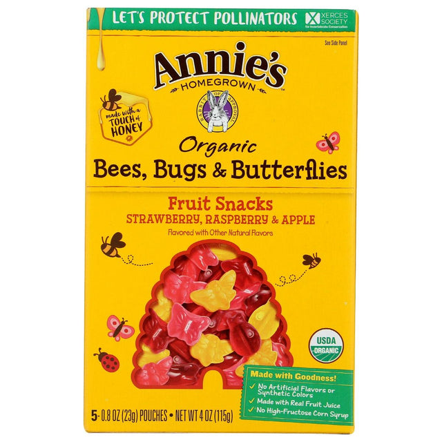 ANNIES HOMEGROWN: Fruit Snk Bees Bugs Btrfl, 4 oz - #tag1# - #tag2#