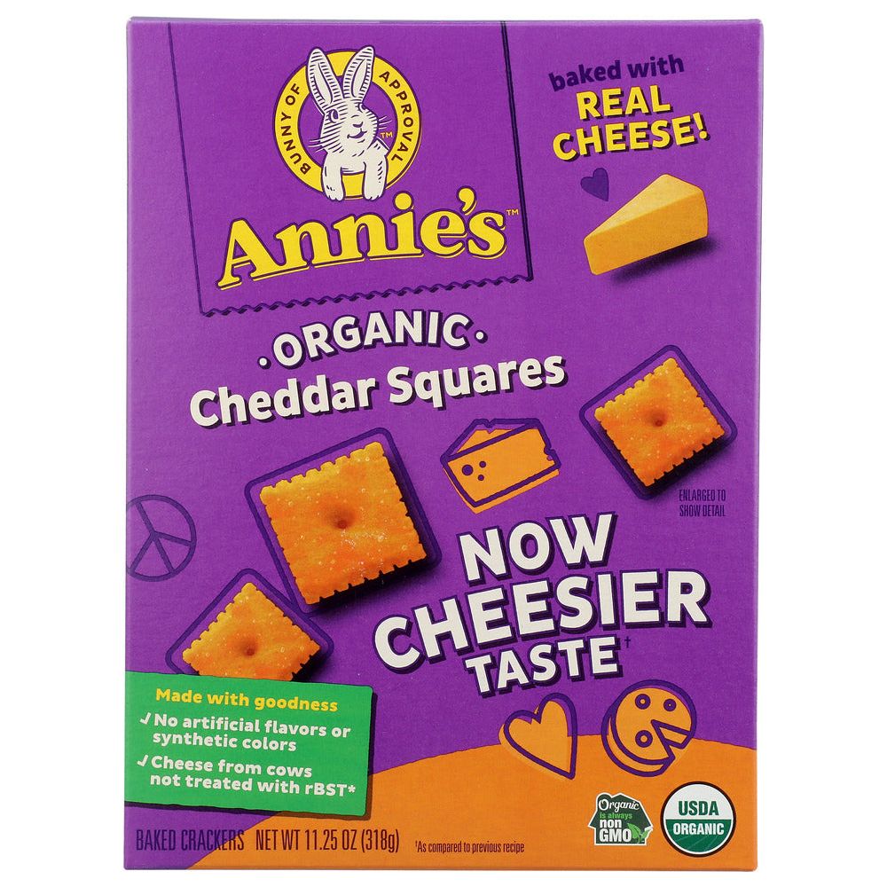 ANNIES HOMEGROWN: Organic Cheddar Squares Baked Snack Crackers, 11.25 oz - #tag1# - #tag2#